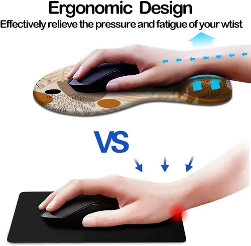 Miniatura 2 de DOOKE - Alfombrilla ergonómica para mouse con soporte para muñecas y posavasos, alfombrillas para mouse con base antideslizante de poliuretano