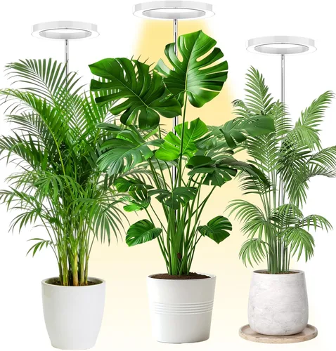 Miniatura 22 de Yadoker - Luz de cultivo LED de espectro completo para plantas de interior, lupa negra, altura ajustable, temporizador automático, bajo voltaje