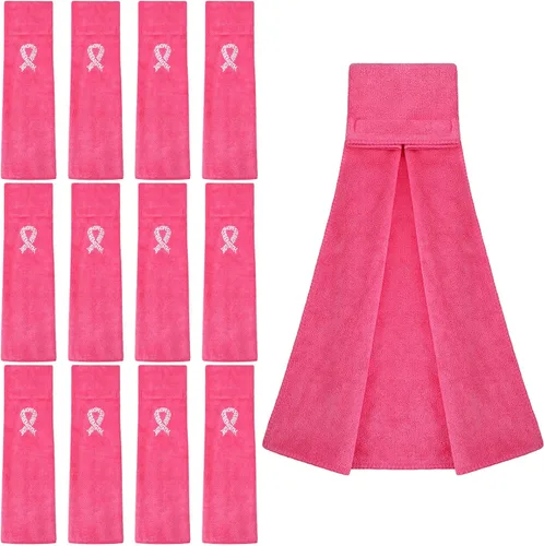 Miniatura 7 de Tranqun Toallas de fútbol con cinta rosa de 17.3 x 4.5 pulgadas, toalla deportiva para concientización sobre el cáncer de mama, accesorios de fútbol