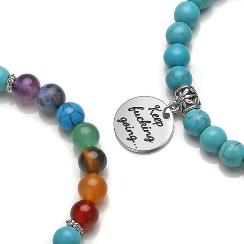 Miniatura 11 de Top Plaza Pulsera de cuentas de 7 chakras para yoga, reiki, cristales curativos, pulsera de cuentas de piedras preciosas de amistad, pulsera