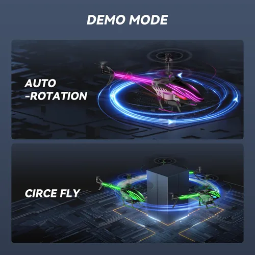 Miniatura 12 de BUSSGO Helicóptero RC, helicóptero de control remoto para niños con 30 minutos de vuelo (2 baterías), modos de luz LED 7+1, sujeción de altitud