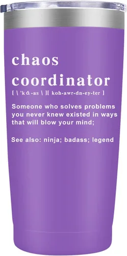 Miniatura 7 de Vaso Tumbler Chaos Coordinator, Regalos de Navidad para Mujeres, Idea Única para Empleada, Enfermera, Jefa, Maestra, Oficina, Regalos para Mujeres