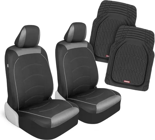 Miniatura 11 de Motor Trend Fundas de Asiento de Coche de Tela Gris para Asientos Delanteros – Fundas de Asiento Tipo Bucket Automotrices Premium, Hechas