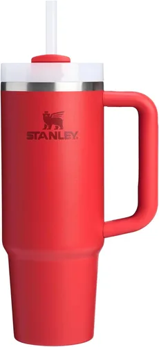 Miniatura 140 de Stanley Quencher H2.0 - Vaso de acero inoxidable con asa, pajilla y tapa FlowState giratoria de 3 posiciones; aislamiento térmico, sin BPA; apto