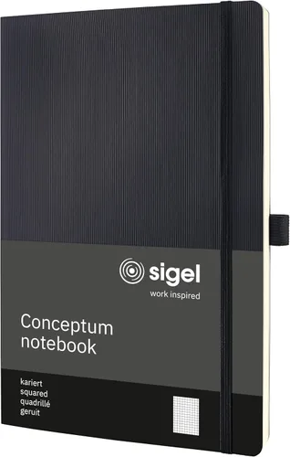 Miniatura 13 de Sigel CO310, CONCEPTUM Notebook, aprox. A4 (7,4 x 10,6 pulg.), cuadrado, tapa blanda, negro, con numerosas características