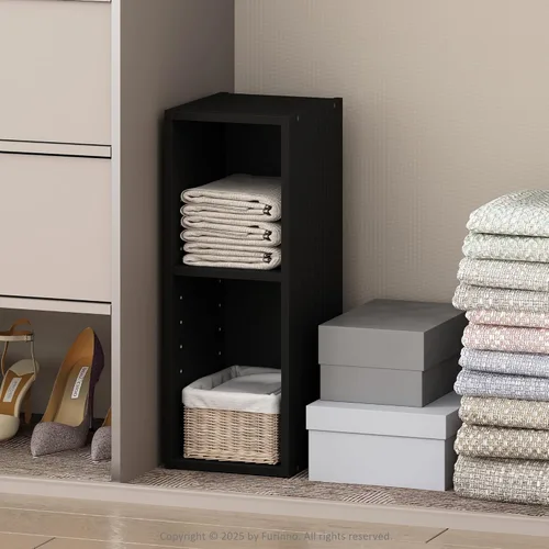 Miniatura 25 de Furinno Organizador de armario de 6 niveles para cubículo, organizador de armario, estante abierto, 21.1 pulgadas de ancho, para armario, Pino ámbar