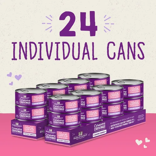 Miniatura 5 de Stella & Chewy's Carnivore Cravings Savory Shreds Latas – Alimento húmedo para gatos sin granos, rico en proteínas, receta de pollo sin jaula