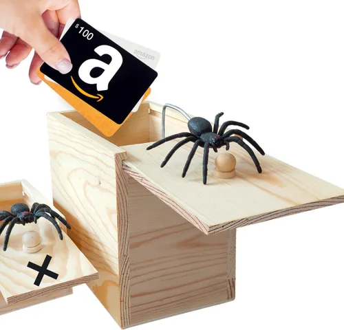 Miniatura 3 de PARNIXS Caja de broma de araña grande mejorada de goma, versión máxima práctica, puede contener un anillo de tarjeta de crédito, cadena de perfume