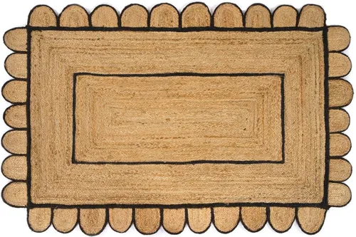 Miniatura 9 de GRUHUM Alfombra rectangular de yute de fibra natural, tejida a mano, estilo bohemio, reversible, respetuosa con el medio ambiente, trenzada, suave