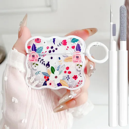 Miniatura 12 de Linda funda transparente para AirPods de 3ª generación, color verde, diseño de lazo femenino, TPU suave, a prueba de golpes, Kawaii Airpods