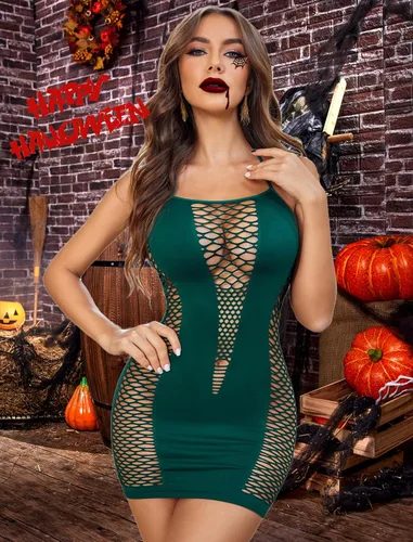 Miniatura 4 de Avidlove - Vestido de malla para mujer ajustado al cuerpo, ropa interior de una pieza, diseño de red