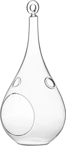 WGV - Terrario colgante de cristal para plantas, ancho 4 pulgadas, altura 9.25 pulgadas, lágrima, maceta de aire para suculentas, luz de té