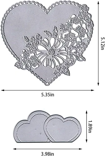 Miniatura 2 de ABTOLS Troqueles de corte de palabras para el día de San Valentín para hacer tarjetas, marco de corazón, troqueles de flores de amor, plantilla