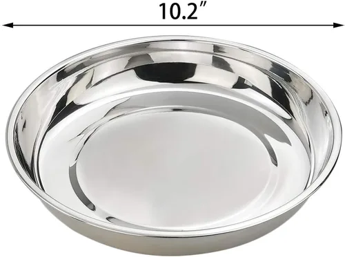 Miniatura 2 de Kekow Plato llano de acero inoxidable, platos redondos grandes, 10 pulgadas, paquete de 4