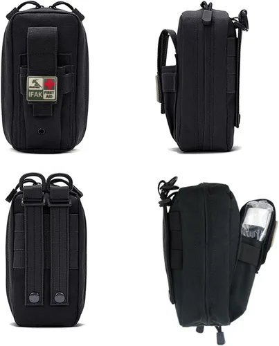 Miniatura 3 de IFAK Kit de trauma – Esenciales de primeros auxilios de emergencia compacto para militares, campamentos, senderismo y supervivencia diaria (negro)