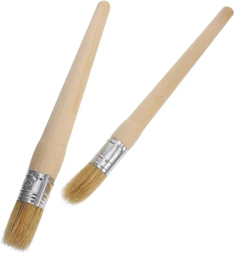 2 unids pincel redondo mango de madera diferentes tamaños 0.787 in 0.984 in acrílico acuarela pintura al óleo herramienta principiante muebles