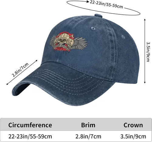 Miniatura 8 de Sombrero de vaquero de moda para hombre y mujer, ajustable para cuatro estaciones, gorra de béisbol del infierno con ángel, azul marino, Azul marino