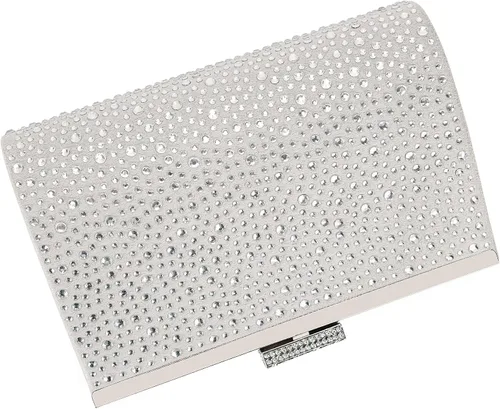 Miniatura 4 de DEXMAY Crystal Clutch Purse for Women Rhinestone Frame Clutch Handbag for Party