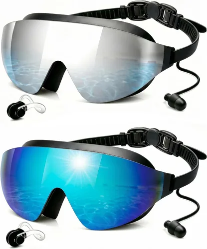Miniatura 19 de Swim Goggles 2 Pack, Wide View Anti Fog&UV Swimming Goggles for Audlt, No Leak Pool Beach Essentials for Men Women