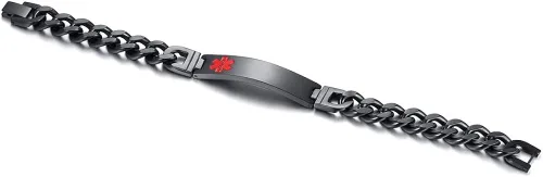 Miniatura 4 de Free Custom Engraving Emergency Medical Alert ID Cuff Bracelet for Men Women