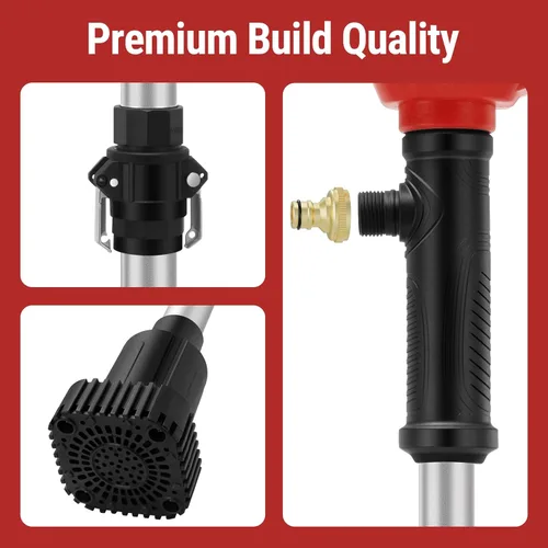 Miniatura 8 de Bomba de transferencia de agua sin escobillas compatible con batería Milwaukee de 18 V (solo herramienta), bomba de agua inalámbrica de 720 GPH Rojo