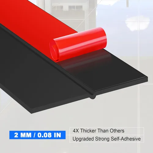 Miniatura 3 de ToLanbbt Burlete Sellador de Silicona para Puerta Tira Selladora 3 pulgadas x 20 pies Bloqueador de Corrientes de Aire para Puerta Cinta Negro