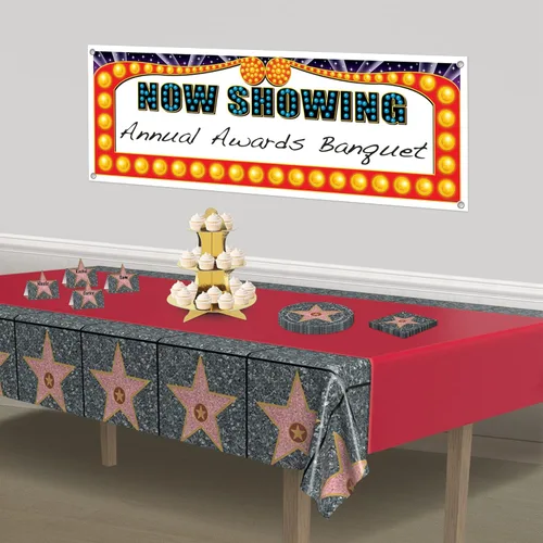 Miniatura 4 de Beistle Mantel de mesa con diseño de estrella roja de plástico Hollywood para fiesta, noche de cine y premios, decoración de mesa para banquetes