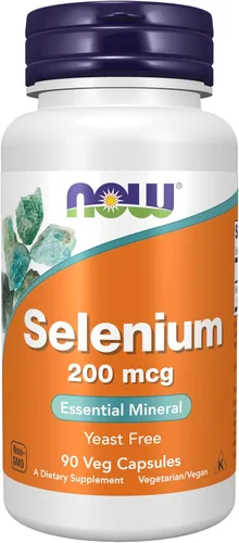 NOW Foods Suplementos, Selenio (L-Selenometionina) 200 mcg, Mineral Esencial*, 90 Cápsulas Vegetales