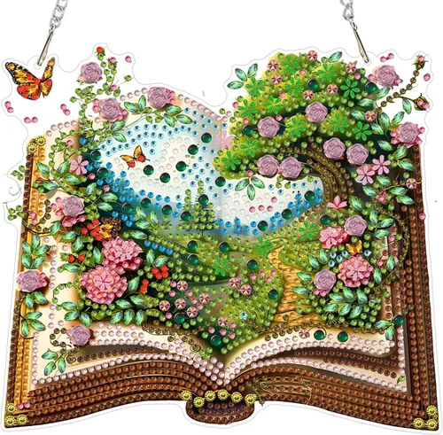 Miniatura 13 de MXJSUA Adornos colgantes de escena de otoño con kits de cadena para adultos, pintura de diamantes de cristal de forma especial 5D, decoración