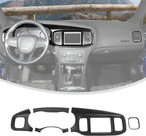 Linskip Acabado de Tablero Compatible con Dodge Charger 2015 2016 2017 2018 2019 2020 2021 2022 2023, Panel de Cubierta de Consola Central de