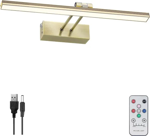 Miniatura 11 de Luz para Cuadros, Luces de Arte a Batería para Pared, Luz Inalámbrica con Control Remoto para Pinturas con Temporizador y Regulable, Iluminación