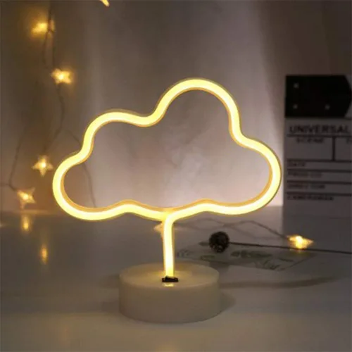 Miniatura 9 de ENUOLI Linda nube de luz de neón LED en forma de nube, luces nocturnas, marquesina, letrero de neón, decoración de mesa para fiesta de Navidad, nubes