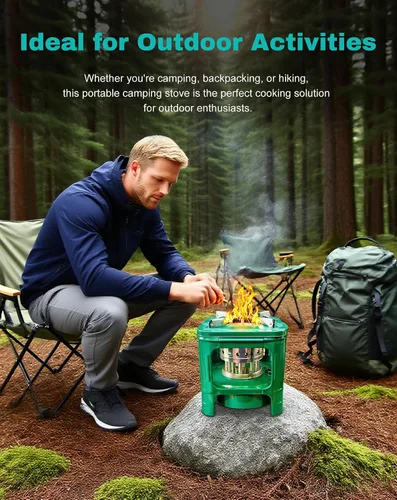 Miniatura 4 de Horno de quemador de picnic para camping, estufa de camping portátil eficiente, estufas de aceite para mochileros, utensilios de cocina, práctica