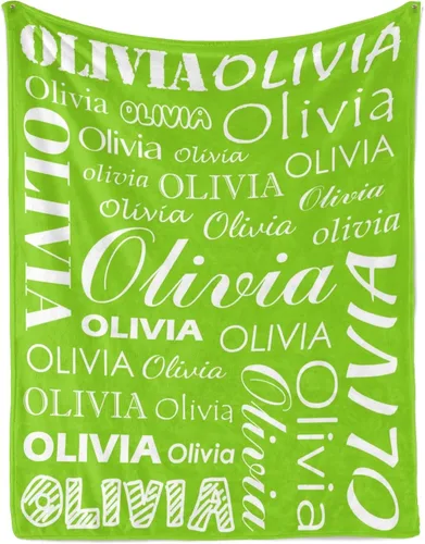 Miniatura 10 de Manta personalizada con nombre para niños y adultos, manta de franela personalizada con nombre Color 07