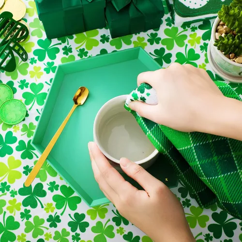 Miniatura 4 de Patelai 6 Pcs Toallas de Cocina del Día de San Patricio Toalla de Trébol Shamrock Toallas de Mano para Baño Toallas para Platos y Té Regalos