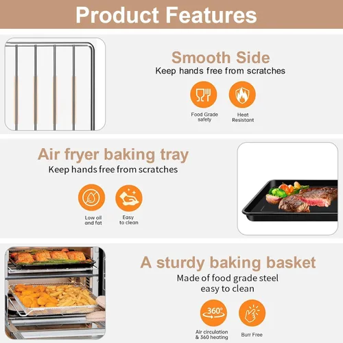 Miniatura 6 de Accesorios de horno doble inteligente 3 en 1 para Ninja DCT401 DCT451 12 en 1, 13 '' × 12.6 '' acero tostador horno piezas de repuesto accesorios