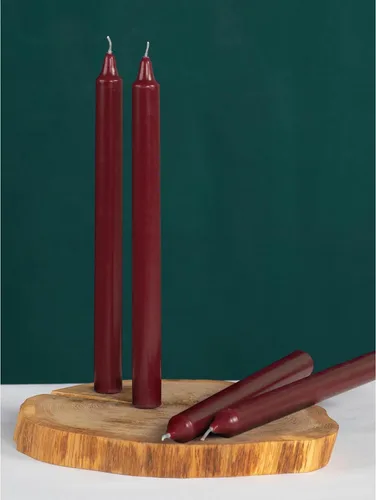 Miniatura 7 de CANDWAX Bordeaux - Velas cónicas de 12 pulgadas, rectas, sin perfume, velas largas de combustión lenta, sin goteo y sin humo Burdeos