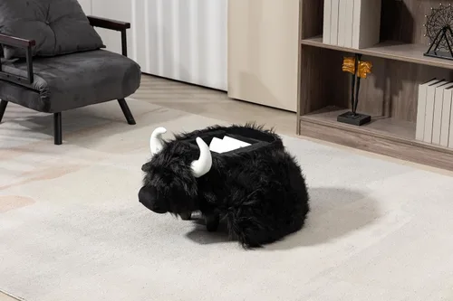 Miniatura 5 de Home 2 Office Harry The Cow Otomana con almacenamiento para decoración de dormitorio, sala de juegos o sala de recreación, mueble suave