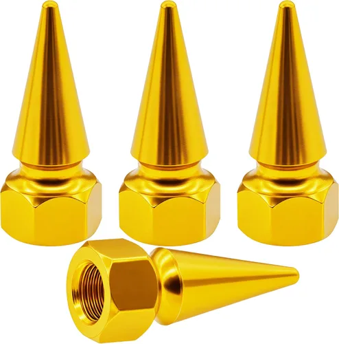 Miniatura 36 de 4 piezas de tapas de válvula de rueda con forma de punta, tapa de aire de aluminio para automóviles, cubiertas universales de válvula de rueda a