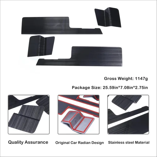 Miniatura 7 de Aunginsy Cubierta de moldura de panel de puerta interior de coche Compatible con Toyota FJ Cruiser 2007-2021 Protección de panel de manija de puerta