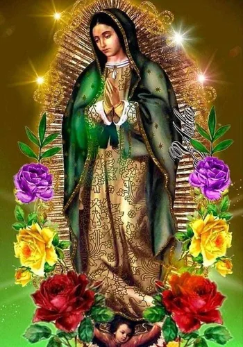 Pintura de diamante 5D para bricolaje, diamante redondo completo en Virgen María en bordado Kit de mosaico de diamantes religioso Jesús punto de