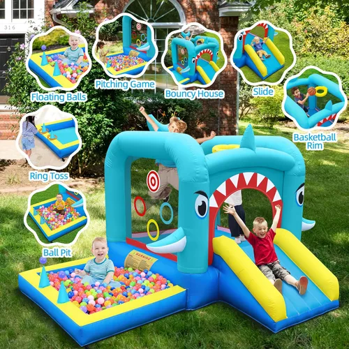 Miniatura 3 de Culaluva Casa inflable de rebote: combo de tobogán de castillo de gorila de salto - 7 en 1 para niños de 3 a 6 años - con soplador de 370 W