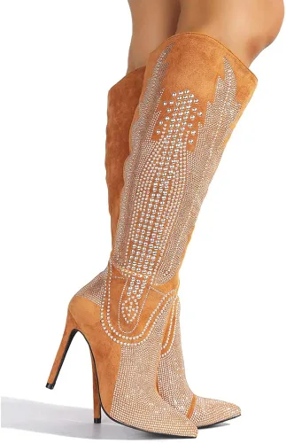 Miniatura 5 de Cape Robbin Olkley - Botas altas de vaquero para mujer, botas vaqueras occidentales para mujer con tacones de aguja, botas de vestir de moda