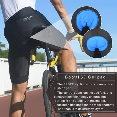Miniatura 4 de bpbtti Pantalones cortos de ciclismo acolchados de gel para hombre, pantalones de ciclismo, ropa de ciclismo