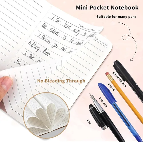 Miniatura 2 de BESARME Paquete de 60 mini cuadernos a granel, páginas rayadas, cuaderno de bolsillo pequeño, papel de estraza pequeño, bloc de notas