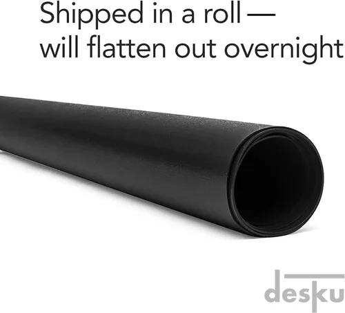 Miniatura 7 de Tapete para silla de escritorio de oficina con borde, tapete de PVC para protección de suelos duros, negro, 36 x 48 pulgadas, fabricado