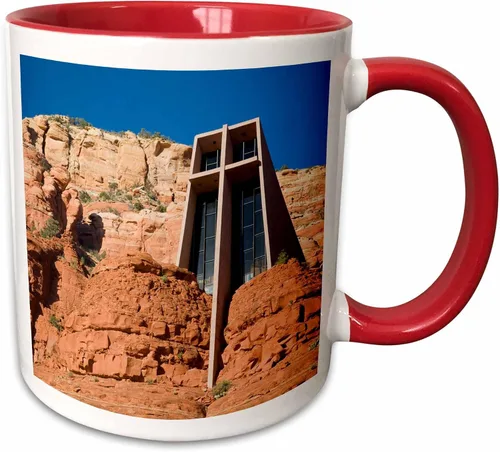Miniatura 9 de 3dRose Arizona, Sedona, Chapel of The Holy Cross-Us03 Jwi0214-Jamie and Judy Wild - Taza de dos tonos, 11 onzas, negro/blanco