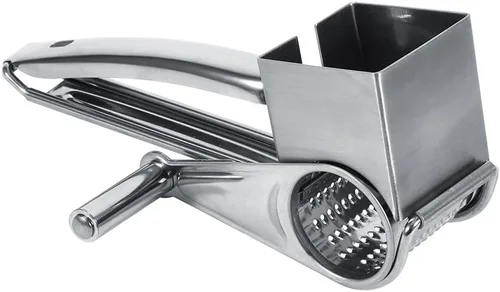 Rallador de cocina multifuncional para manualidades rotativo de acero inoxidable para queso, 1 tambores Diseño elegante, herramienta de trituración