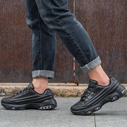 Miniatura 2 de LARNMERN Zapatos de trabajo antideslizantes para hombre, zapatos deportivos con amortiguación de aire, zapatos para restaurante Trabajo, casual