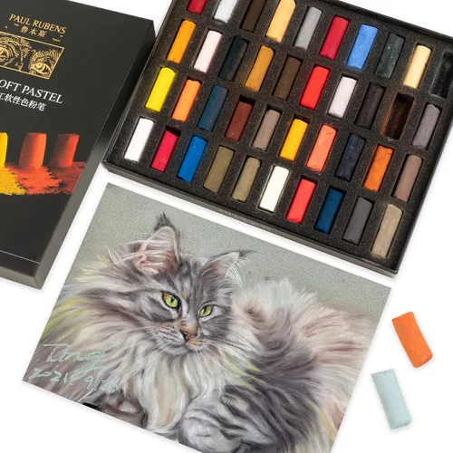 Paul Rubens Pasteles suaves profesionales, 40 colores para retratos, pasteles de tiza, vibrantes, suaves y de alta adherencia para pintar, dibujar,